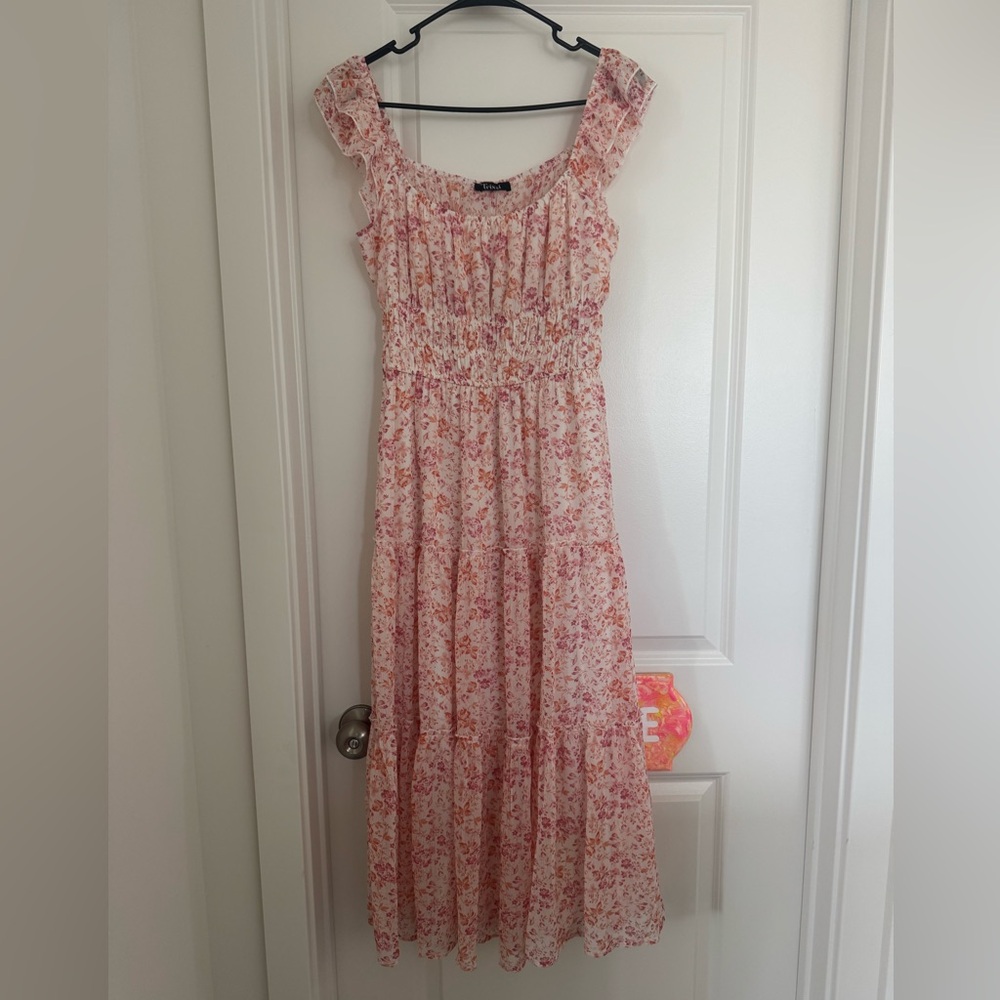 Floral Pink Dress- trixxi